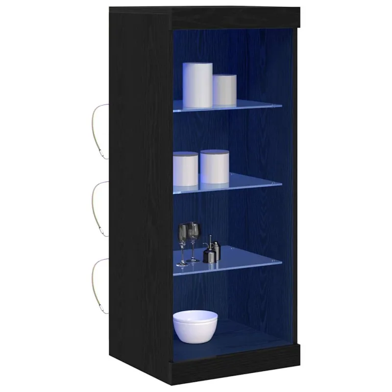 LED Bufetas Juodas ąžuolas 41 x 37 x 100 cm Apdirbta mediena