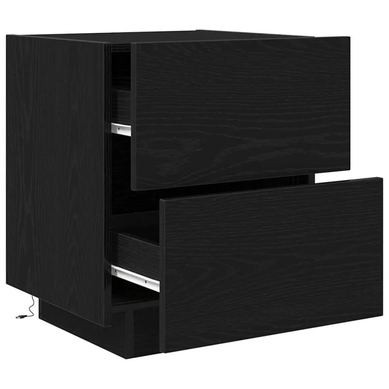Šalia lovos spintelė 2 pcs Juodas ąžuolas 45 x 40 x 55 cm