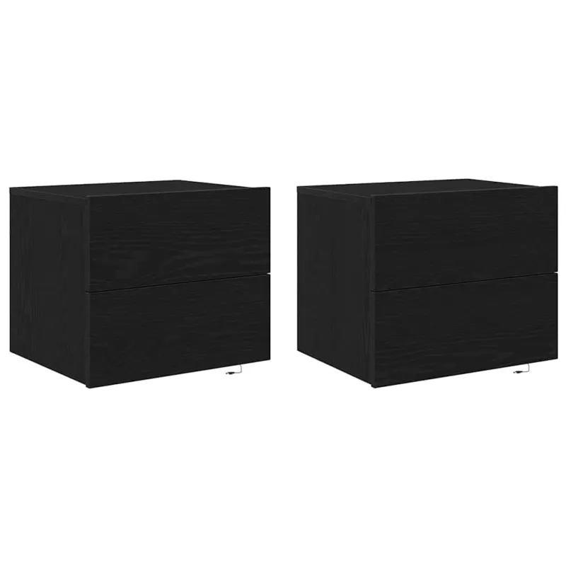 Šalia lovos spintelė 2 pcs Juodas ąžuolas 50 x 39 x 41 cm