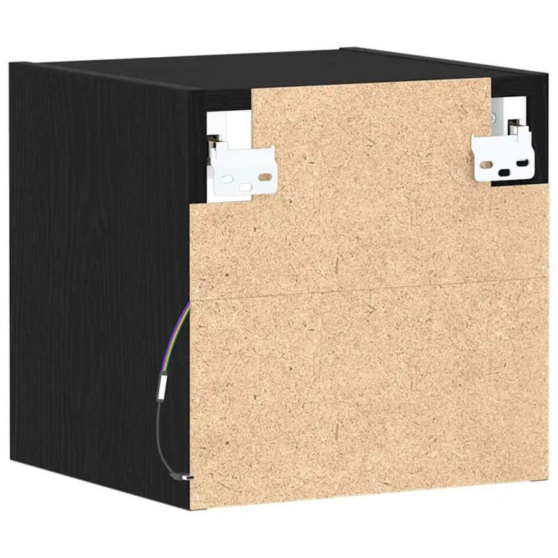 LED sieninis šoninis stalelis 2 pcs Juoda 30 x 28,5 x 30 cm