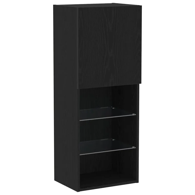 TV spintelių komplektas Juodas ąžuolas 40,5 x 30 x 102 cm