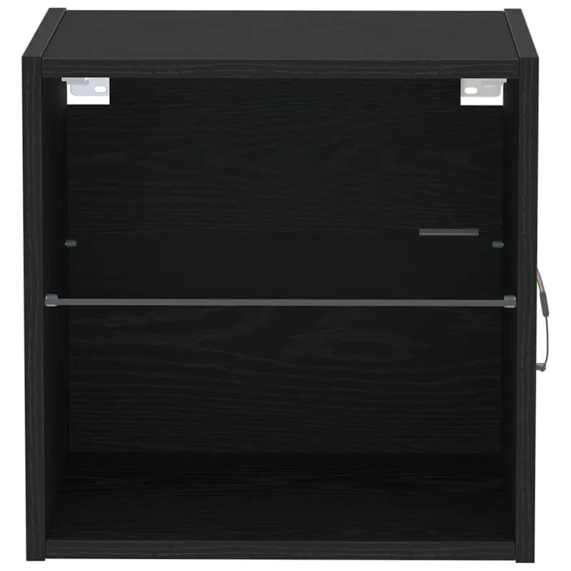 Savitautinė lentyna su LED apšvietimu Juoda 40 x 28,5 x 40 cm