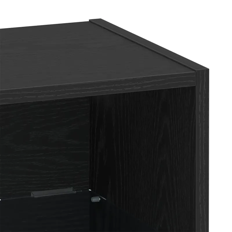 Savitautinė lentyna su LED apšvietimu Juoda 40 x 28,5 x 40 cm