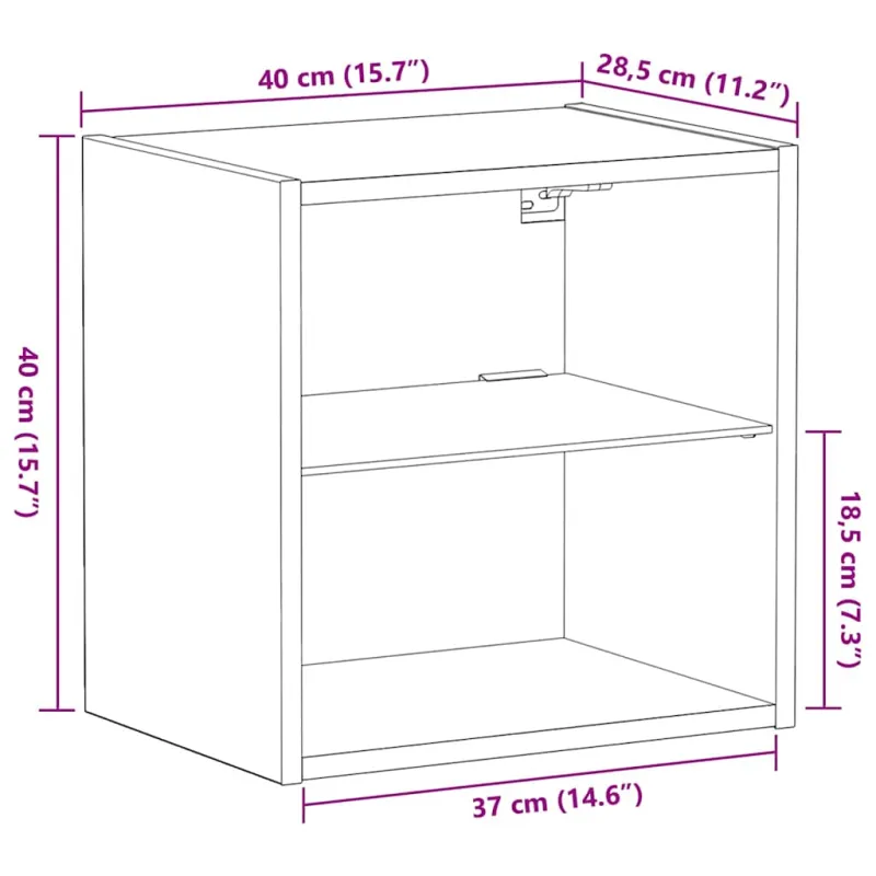 Savitautinė lentyna su LED apšvietimu Juoda 40 x 28,5 x 40 cm