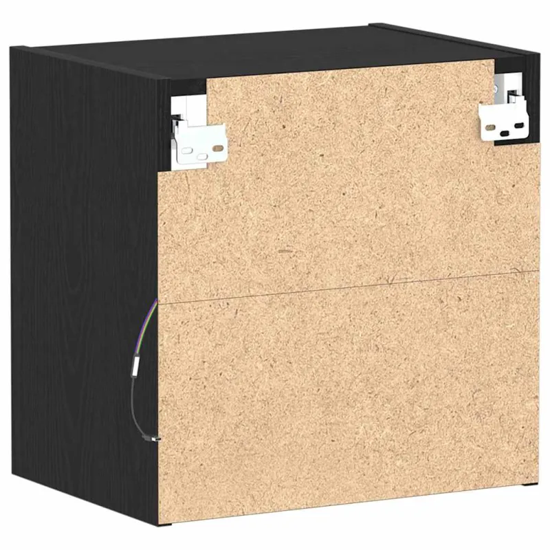 Savitautinė lentyna su LED apšvietimu su lentyna 2 pcs Juoda