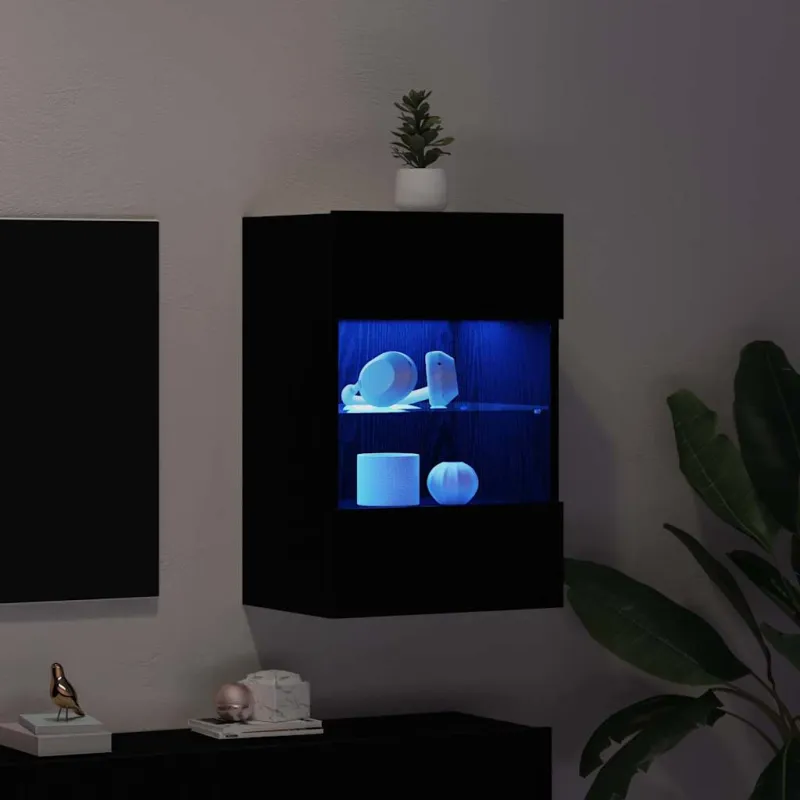 TV spintelių komplektas Juoda 40 x 30 x 60,5 cm