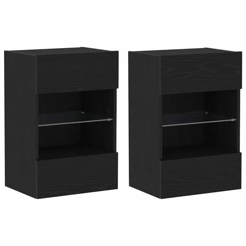 TV spintelių komplektas 2 pcs Juoda 40 x 30 x 60,5 cm
