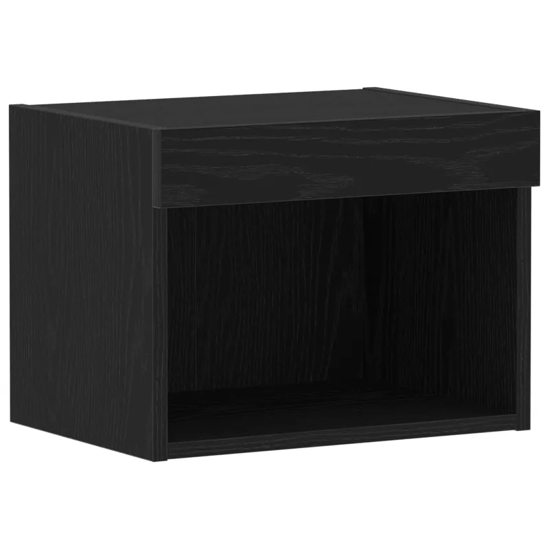 TV spintelių komplektas su LED Juodas ąžuolas 40 x 30 x 30 cm