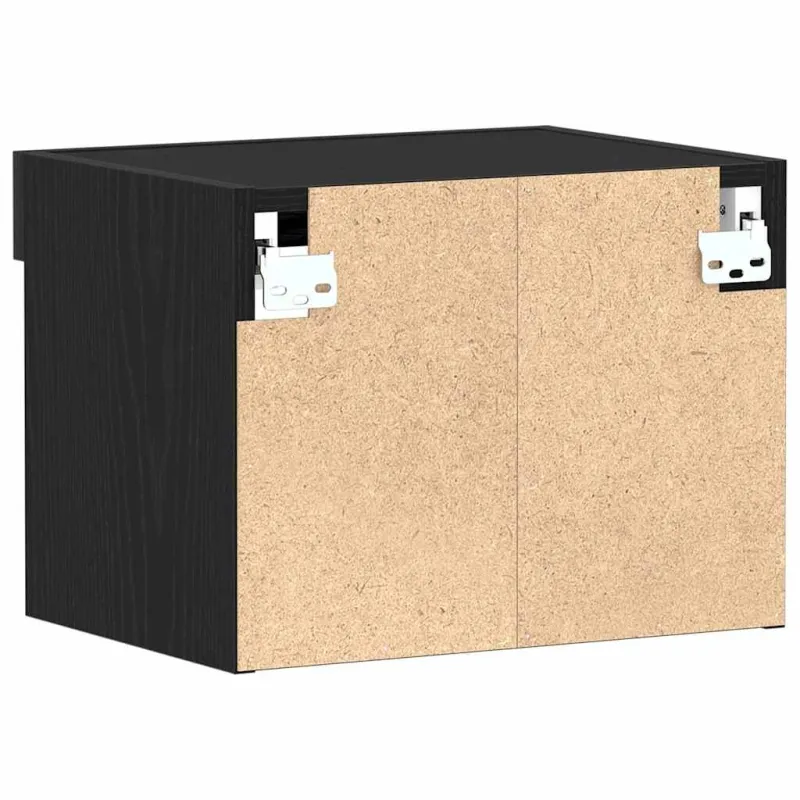 TV spintelių komplektas su LED Juodas ąžuolas 40 x 30 x 30 cm
