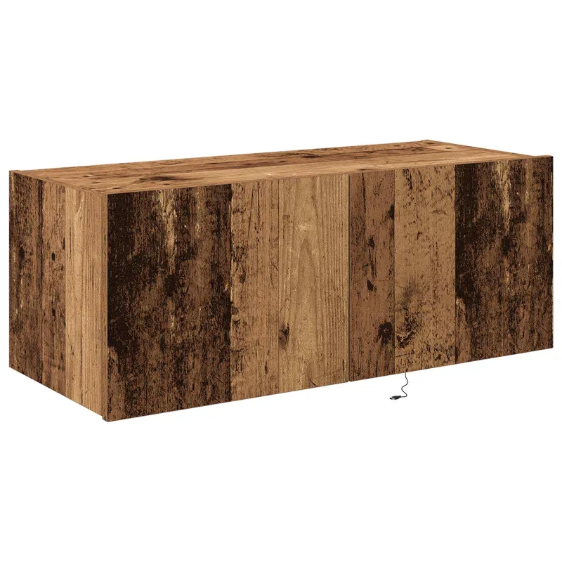TV sieninė spintelė su LED Senas medis 80 x 35 x 31 cm