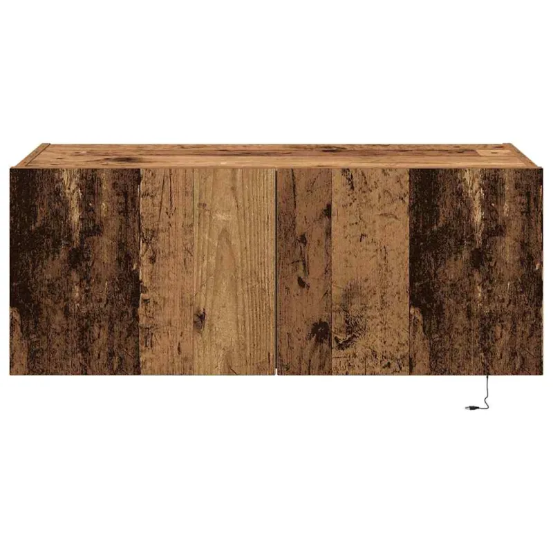 TV sieninė spintelė su LED Senas medis 80 x 35 x 31 cm