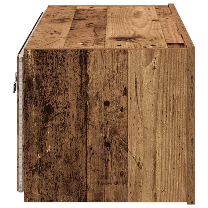 TV sieninė spintelė su LED Senas medis 80 x 35 x 31 cm