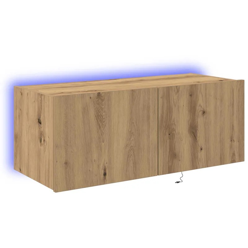 TV sieninė spintelė su LED Amatininkų ąžuolas 80 x 35 x 31 cm