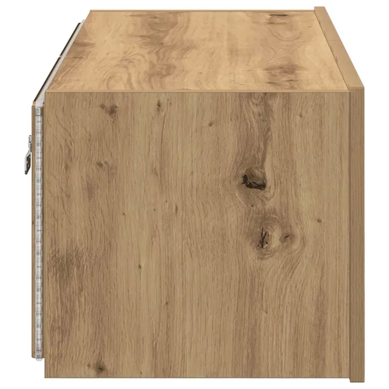 TV sieninė spintelė su LED Amatininkų ąžuolas 80 x 35 x 31 cm