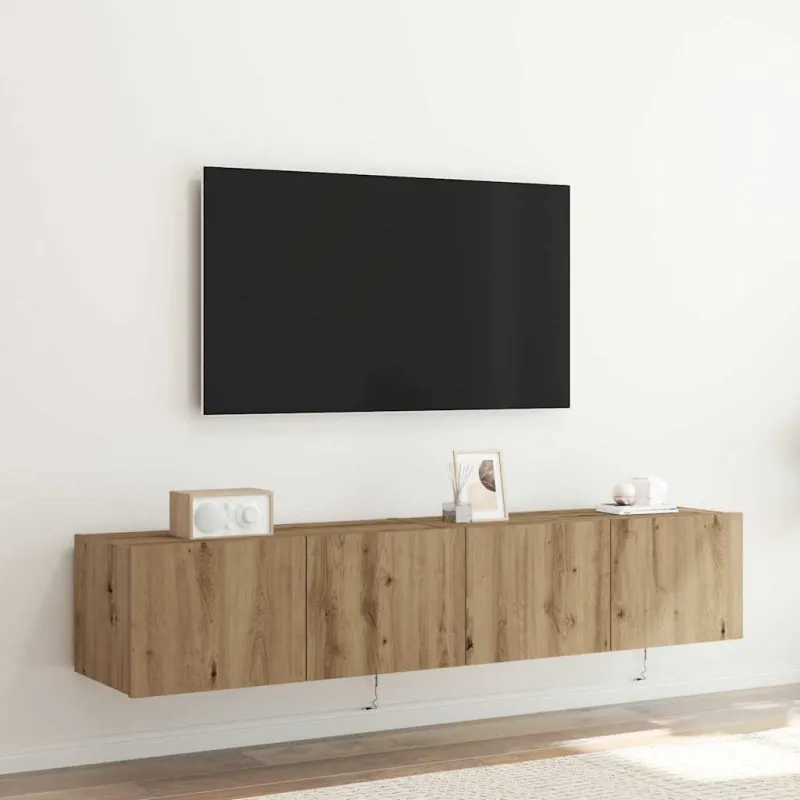 TV sieninė spintelė 2 pcs Amatininkų ąžuolas 80 x 35 x 31 cm