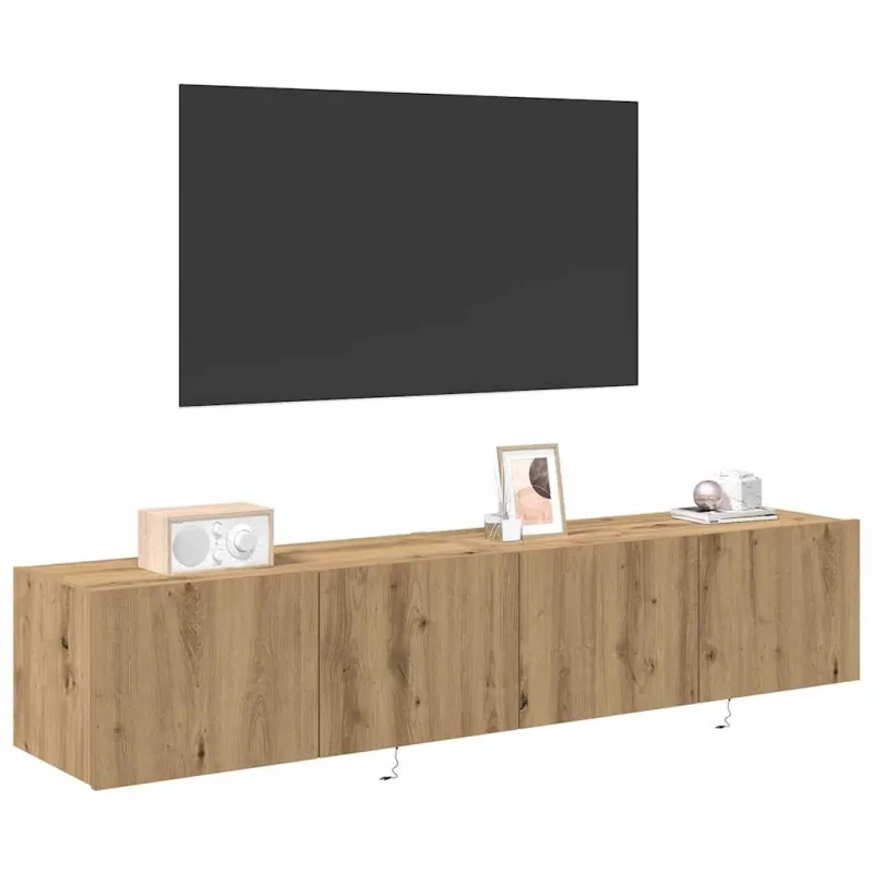 TV sieninė spintelė 2 pcs Amatininkų ąžuolas 80 x 35 x 31 cm