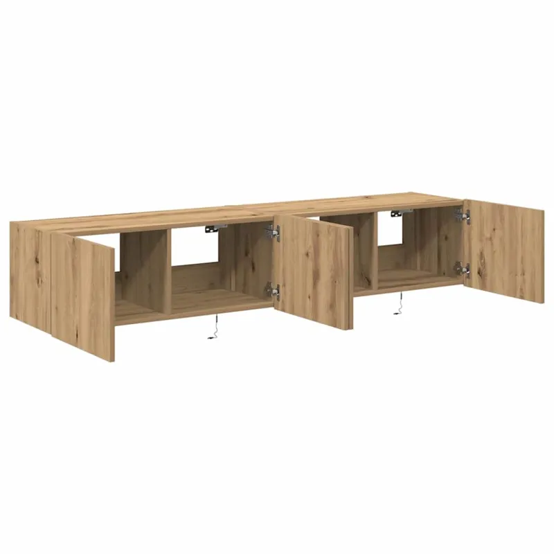 TV sieninė spintelė 2 pcs Amatininkų ąžuolas 80 x 35 x 31 cm