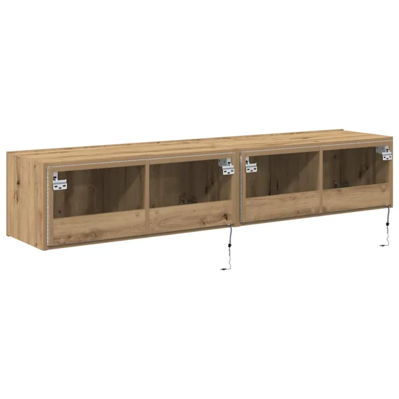TV sieninė spintelė 2 pcs Amatininkų ąžuolas 80 x 35 x 31 cm