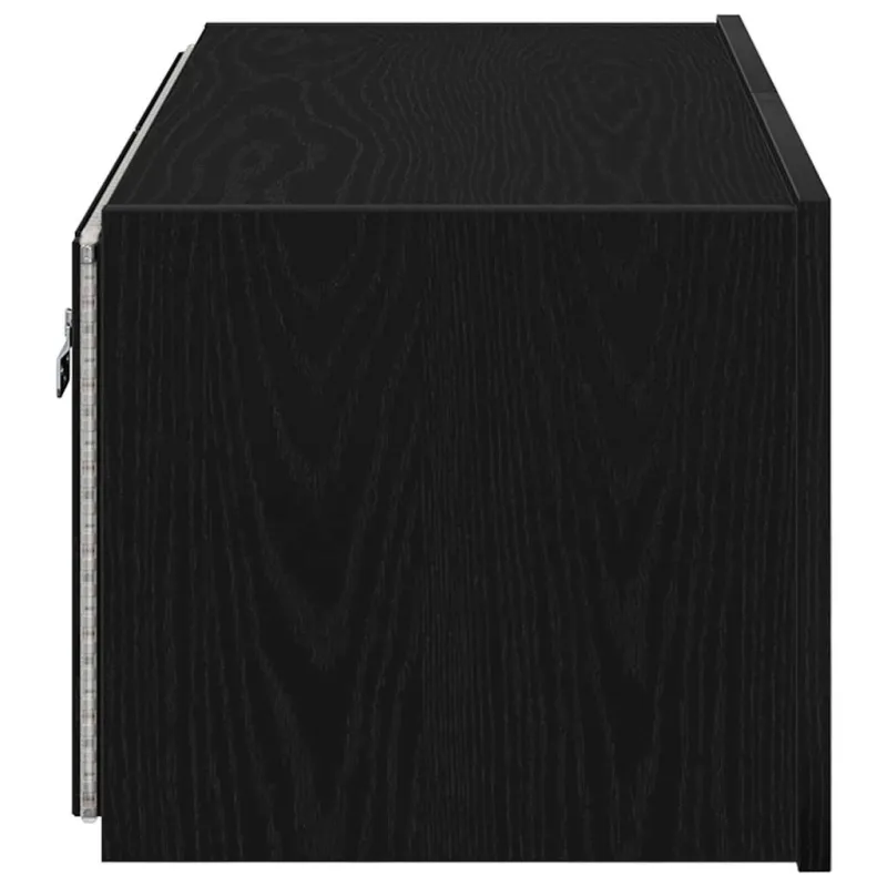 TV sieninė spintelė su LED Juodas ąžuolas 80 x 35 x 31 cm