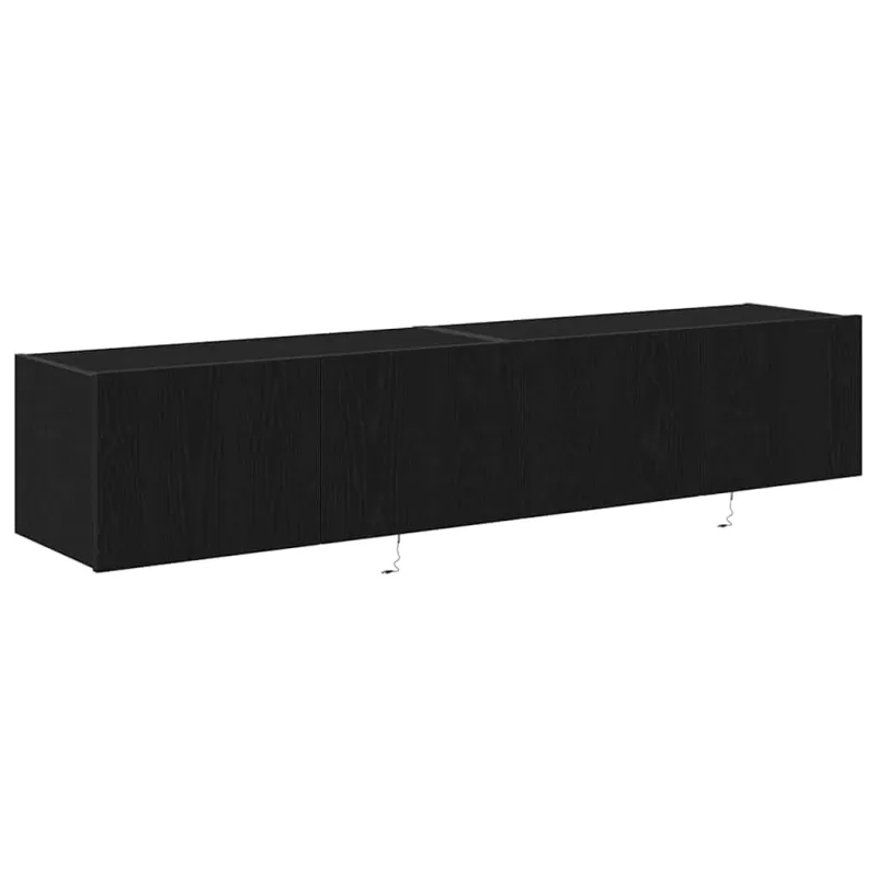 TV sieninė spintelė su LED 2 pcs Juodas ąžuolas 80 x 35 x 31 cm