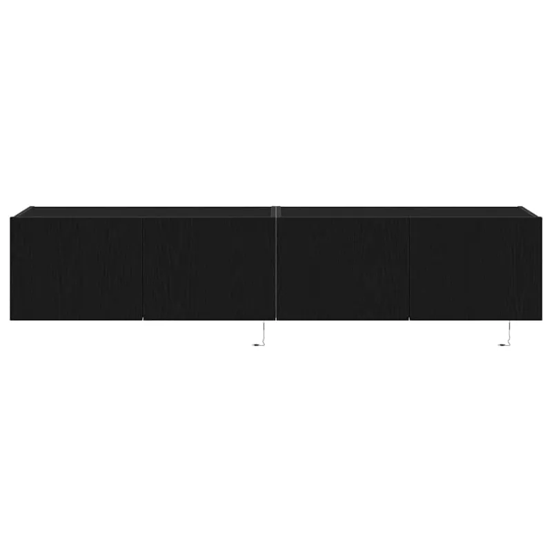 TV sieninė spintelė su LED 2 pcs Juodas ąžuolas 80 x 35 x 31 cm