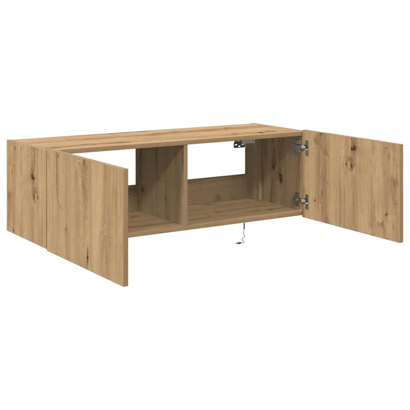 TV sieninė spintelė su LED Amatininkų ąžuolas 100 x 35 x 31 cm