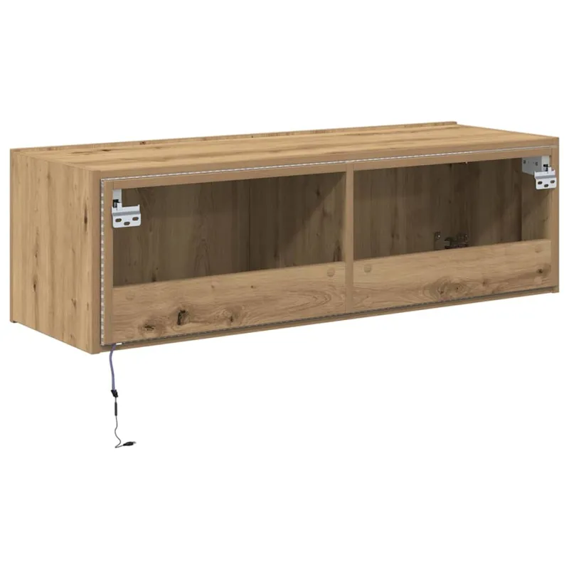 TV sieninė spintelė su LED Amatininkų ąžuolas 100 x 35 x 31 cm