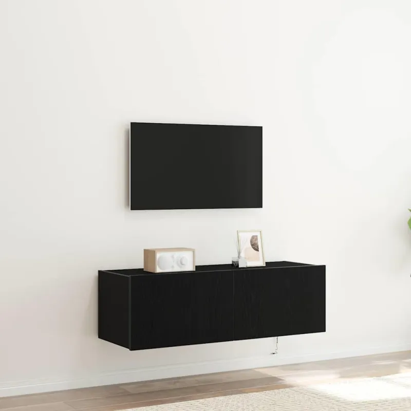TV sieninė spintelė 2 pcs Juodas ąžuolas 100 x 35 x 31 cm