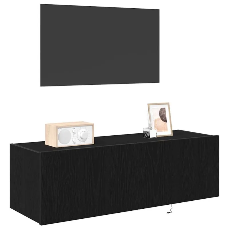 TV sieninė spintelė 2 pcs Juodas ąžuolas 100 x 35 x 31 cm