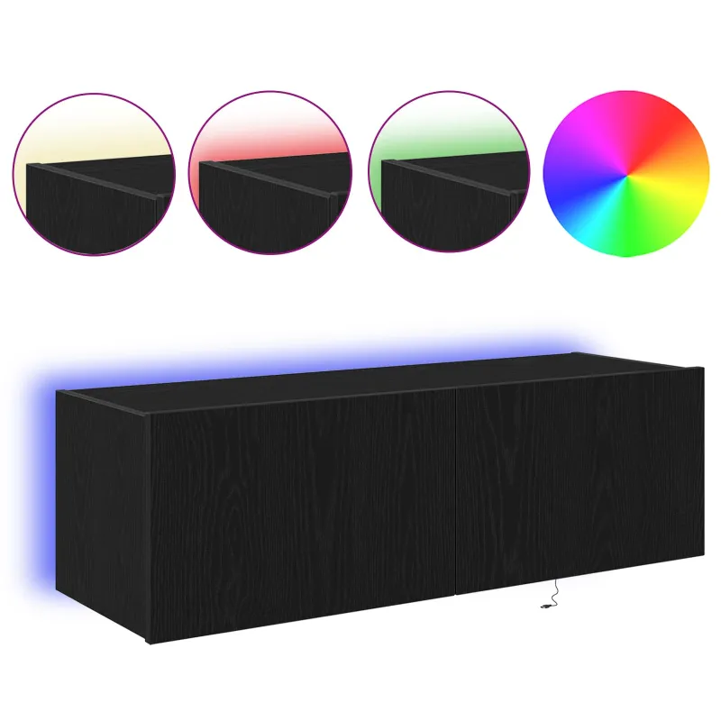 TV sieninė spintelė 2 pcs Juodas ąžuolas 100 x 35 x 31 cm