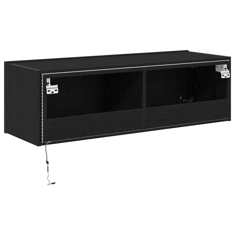 TV sieninė spintelė 2 pcs Juodas ąžuolas 100 x 35 x 31 cm