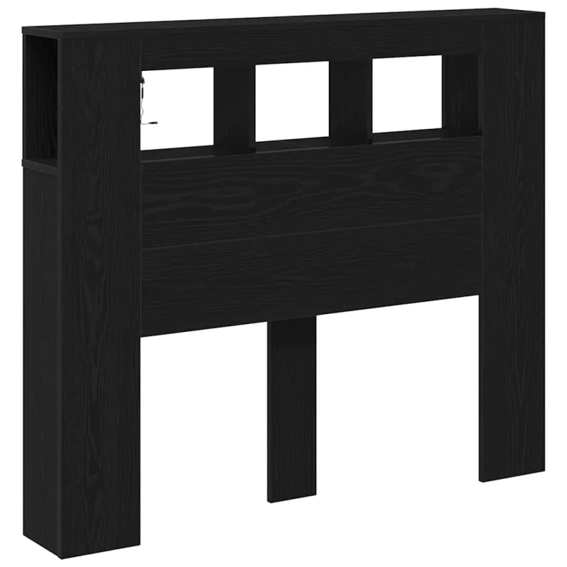 LED galvūgalis su lentyna Juodas ąžuolas 120 x 18,5 x 103,5 cm