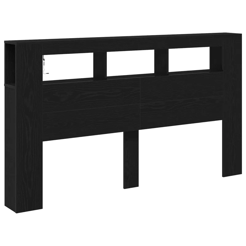 LED galvūgalis su lentyna Juodas ąžuolas 180 x 18,5 x 103,5 cm
