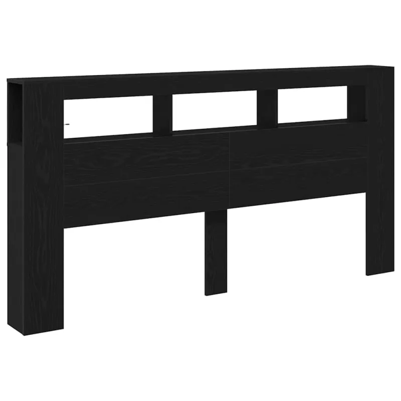 LED galvūgalis su lentyna Juodas ąžuolas 200 x 18,5 x 103,5 cm