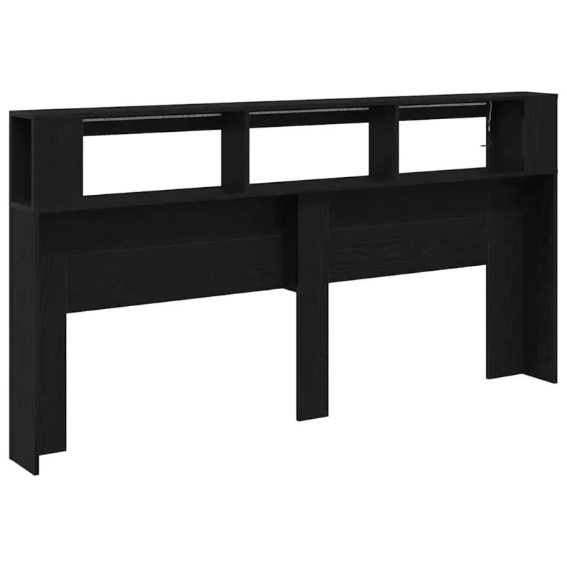 LED galvūgalis su lentyna Juodas ąžuolas 200 x 18,5 x 103,5 cm