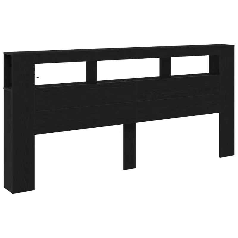 LED galvūgalis su lentyna Juodas ąžuolas 220 x 18,5 x 103,5 cm