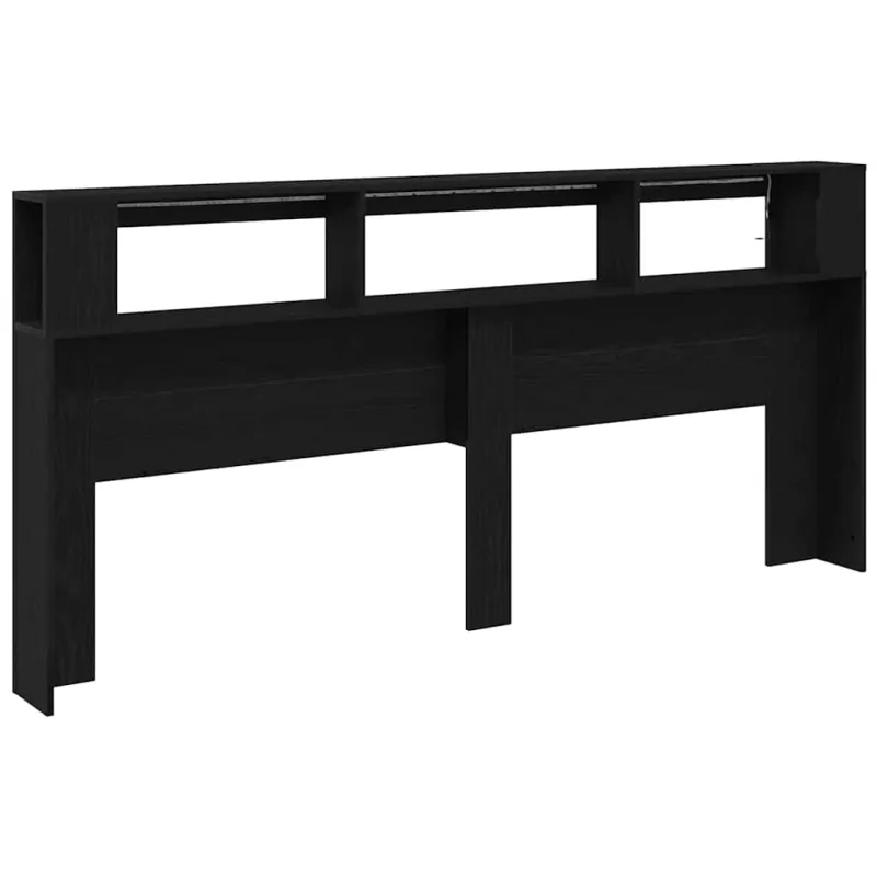 LED galvūgalis su lentyna Juodas ąžuolas 220 x 18,5 x 103,5 cm