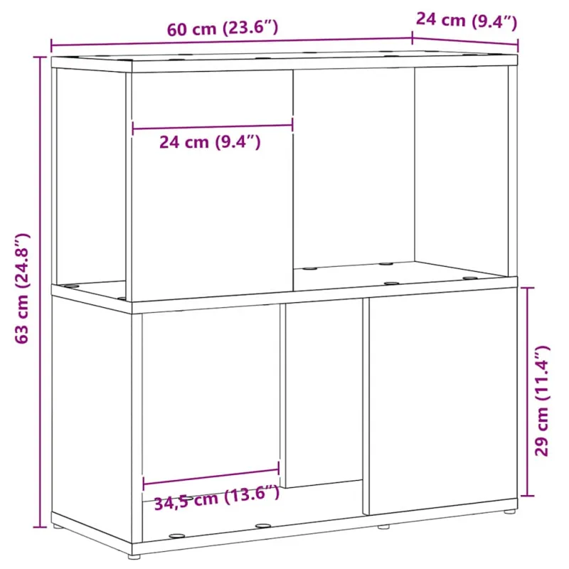 TV spintelių komplektas Juoda 60 x 24 x 63 cm Apdirbta mediena
