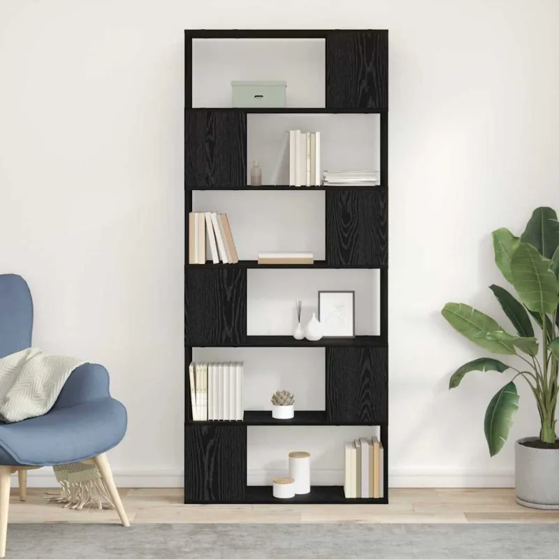 TV spintelių komplektas Juoda 80 x 24 x 186 cm Apdirbta mediena