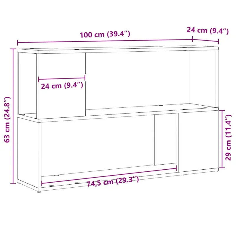 TV spintelių komplektas Juoda 100 x 24 x 63 cm Apdirbta mediena