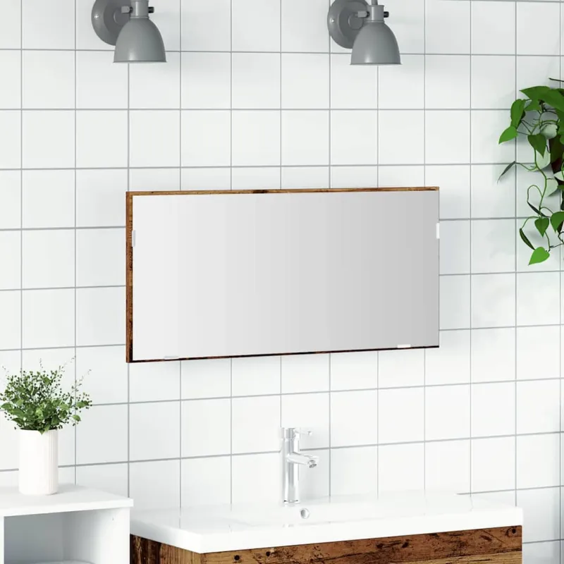 Veidrodis Sena mediena 80 x 37 cm Stiklas ir inžinerinė mediena