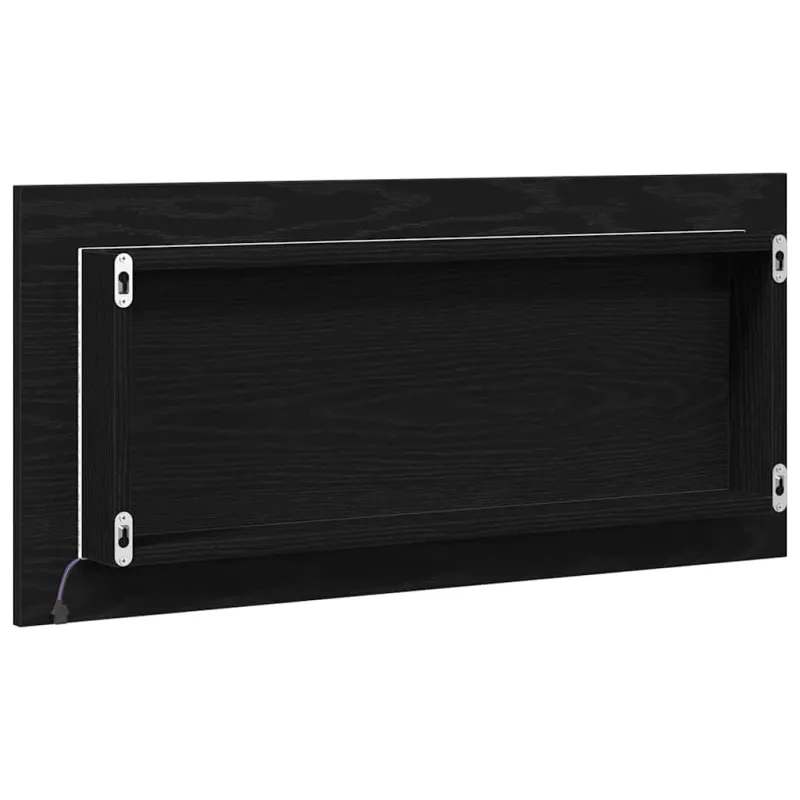 Veidrodis juoda ąžuolo 80 x 37 cm Stiklas ir inžinerinė mediena