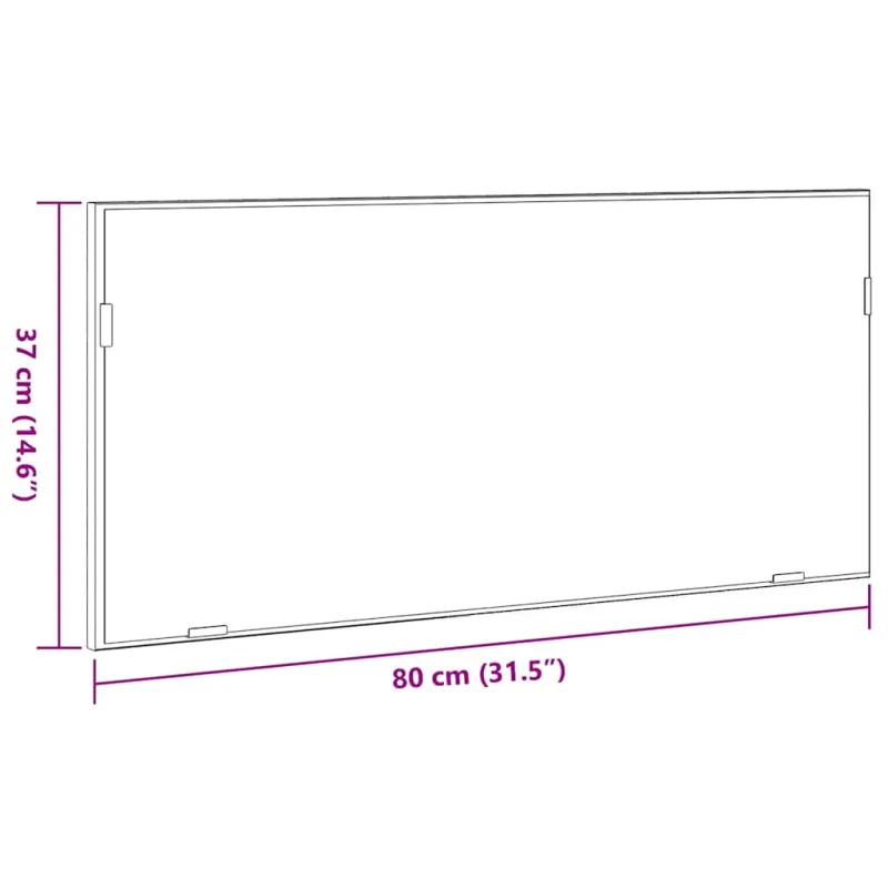 Veidrodis juoda ąžuolo 80 x 37 cm Stiklas ir inžinerinė mediena