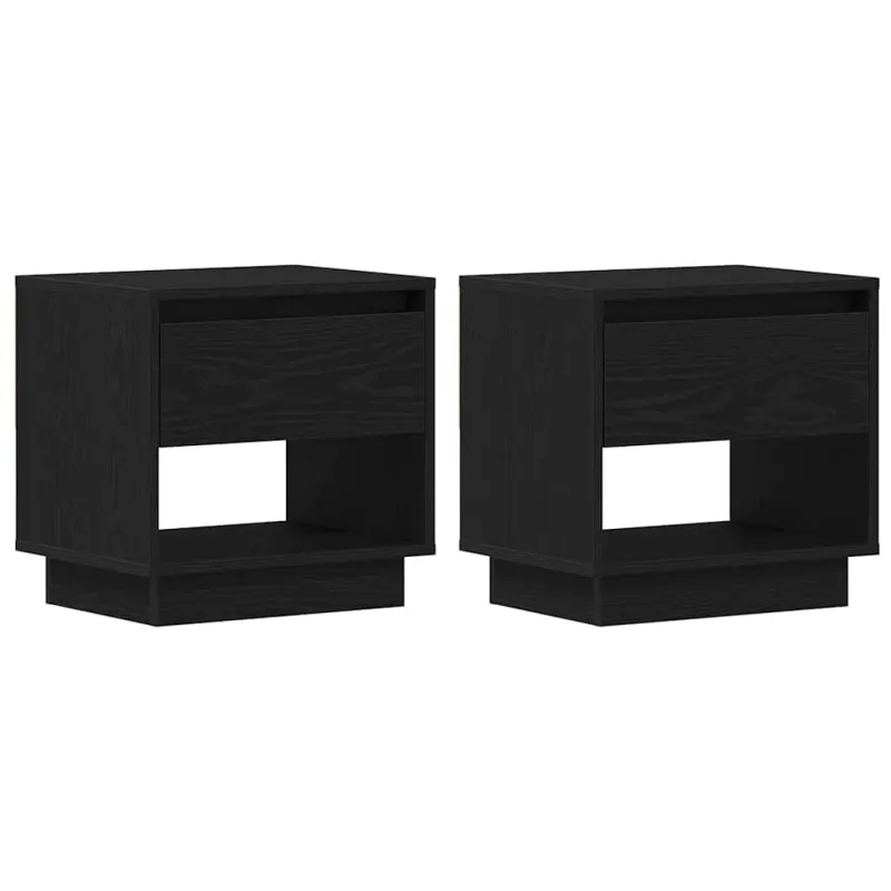 Naktinis staliukas 2 pcs Juodas ąžuolas 45 x 34 x 44 cm