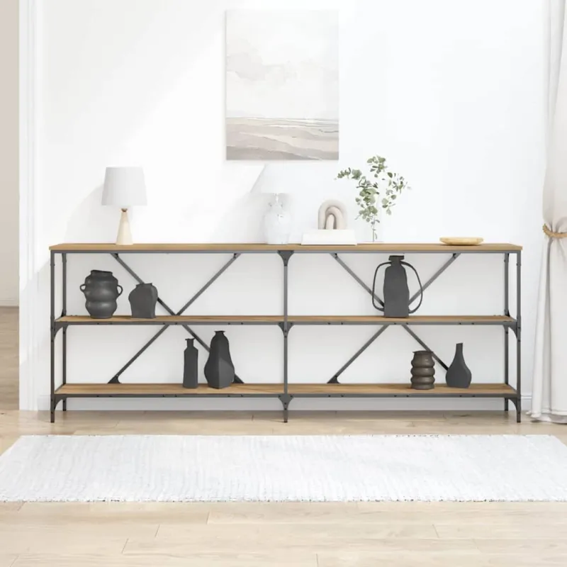Konsolinis stalas su lentyna Meistrų ąžuolas 200 x 30 x 75 cm