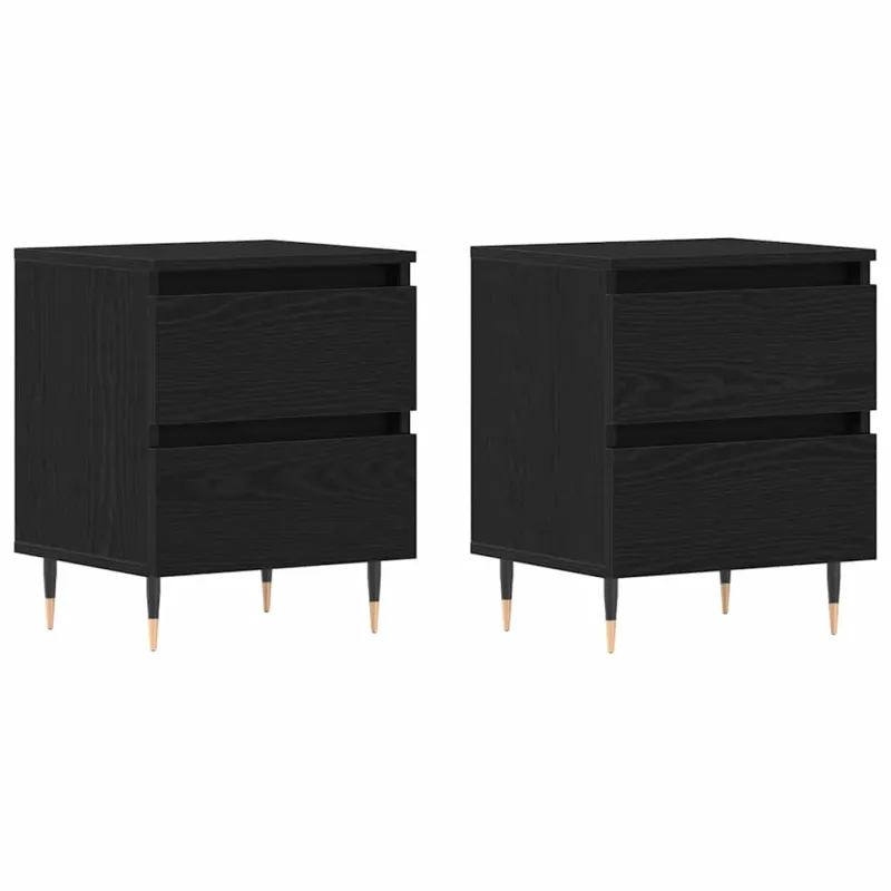 Šalia lovos spintelė 2 pcs Juodas ąžuolas 40 x 35 x 50 cm
