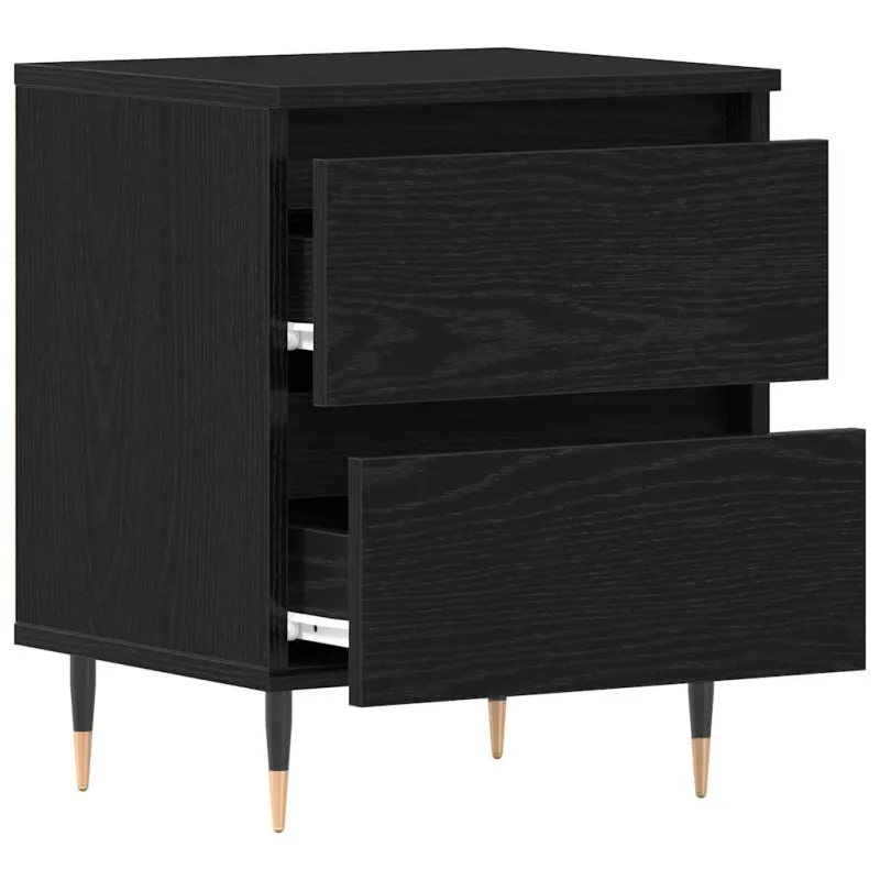 Šalia lovos spintelė 2 pcs Juodas ąžuolas 40 x 35 x 50 cm