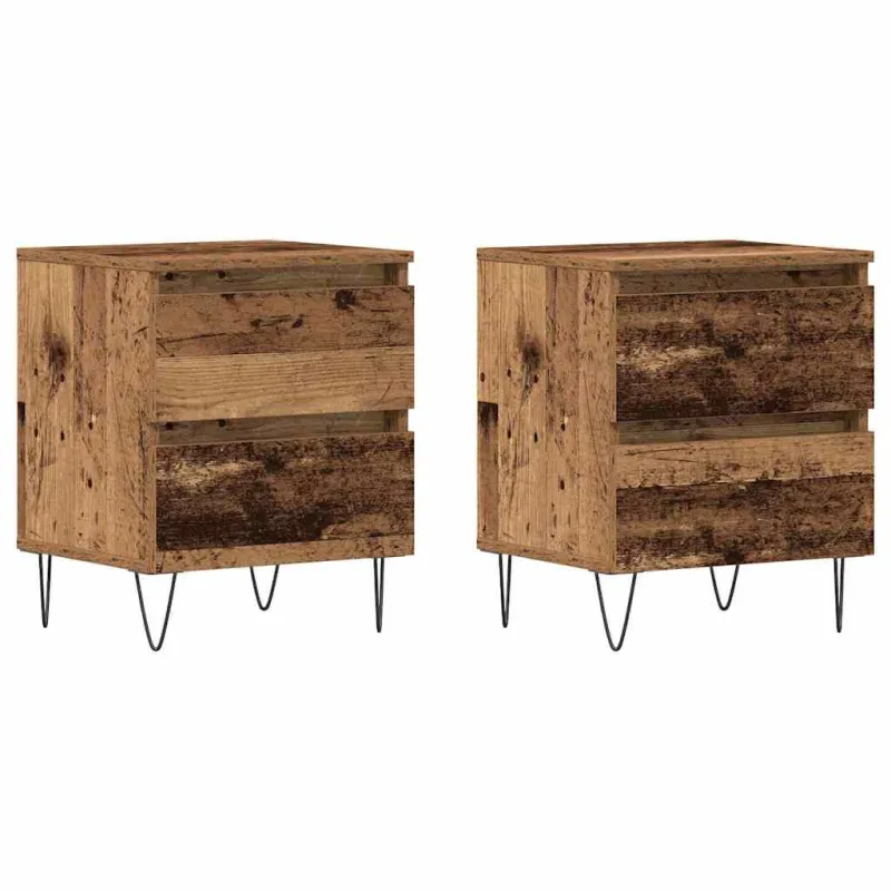 Šalia lovos spintelė 2 pcs Sena mediena 40 x 35 x 50 cm
