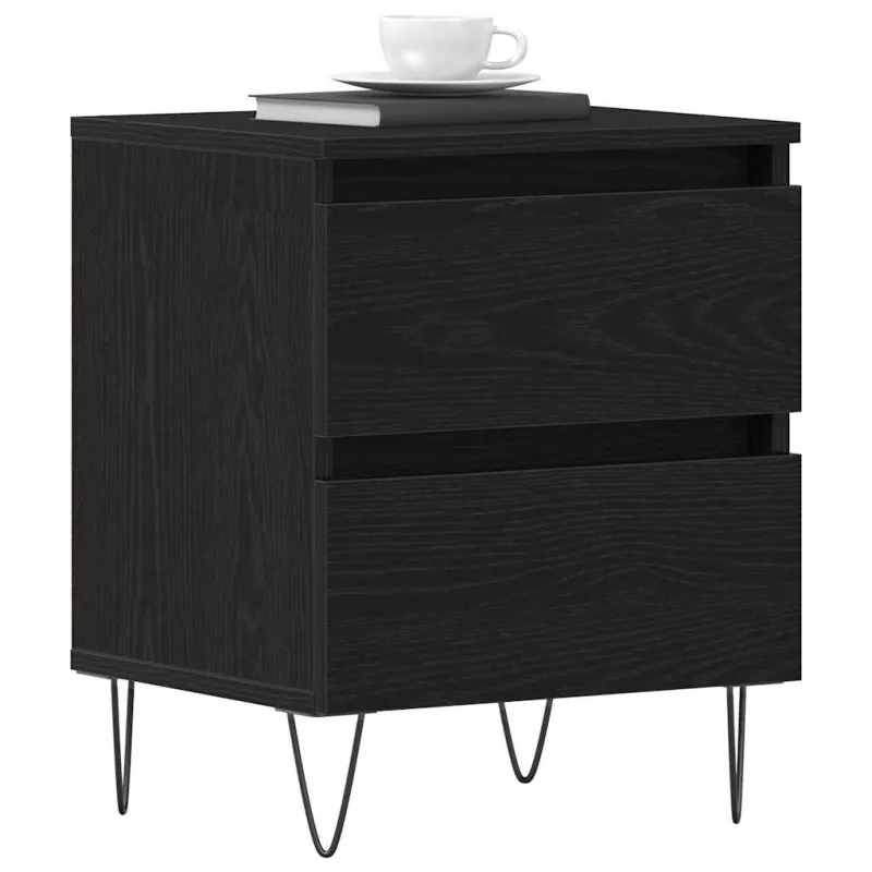 Šalia lovos spintelė 2 pcs juoda ąžuolo 40 x 35 x 50 cm