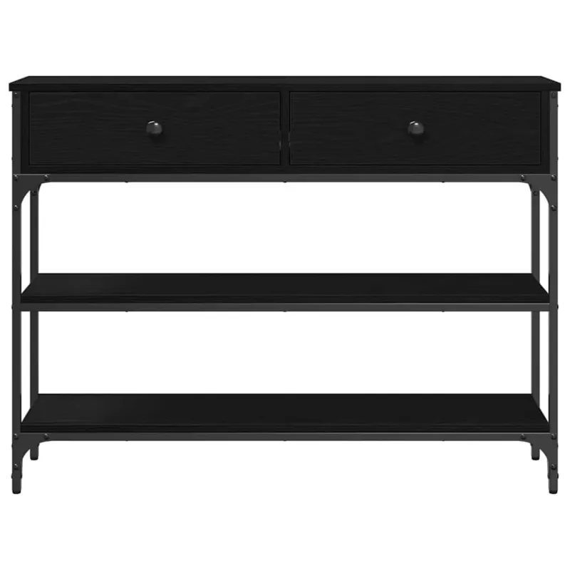 Konsolinis stalas su stalčių Juodas ąžuolas 100 x 25 x 75 cm